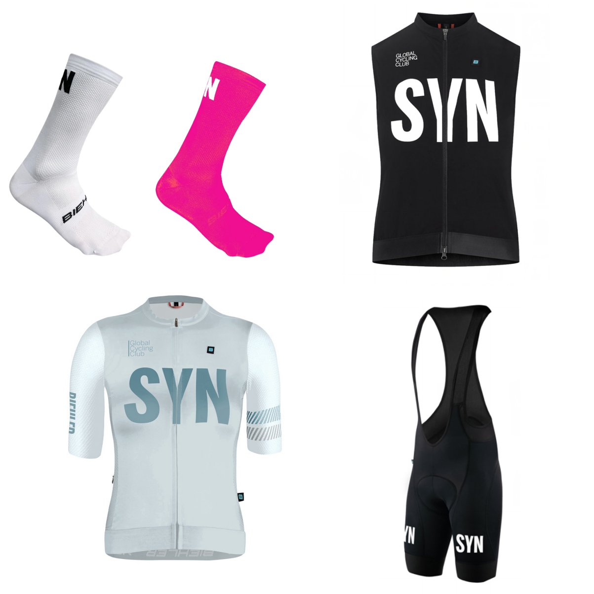 Cycling Gear Girls - SYN Jersey bersepeda putih lengan pendek
