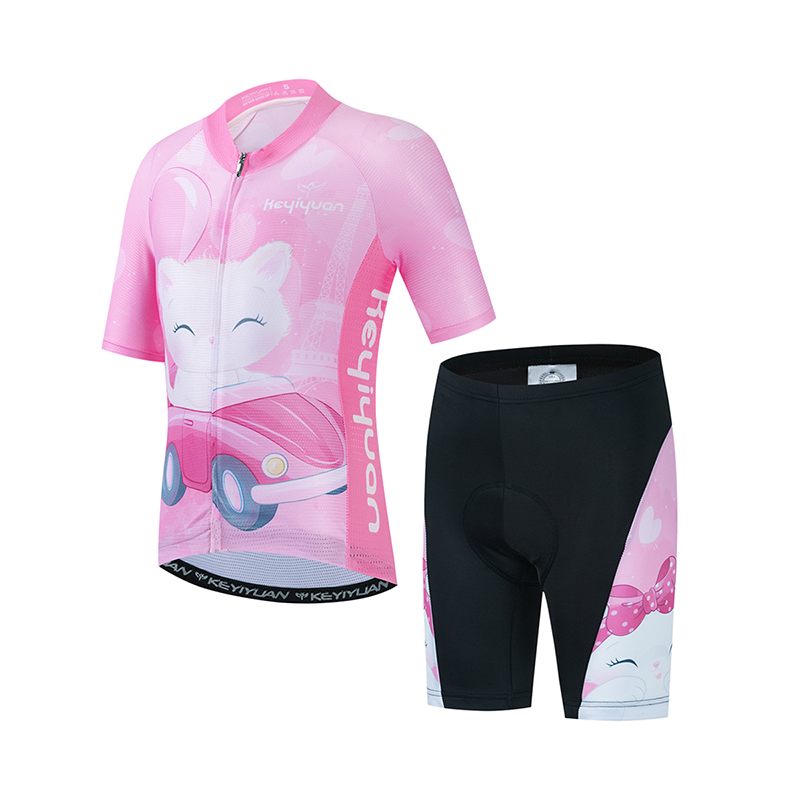 Cycling Gear Girls - KEYIYUAN Setelan Jersey Bersepeda Balap Anak