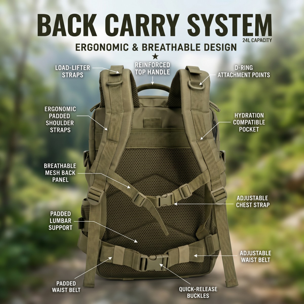 Ransel Taktis Molle 24L untuk  - Cycling Gear Duffle ulasan dan harga